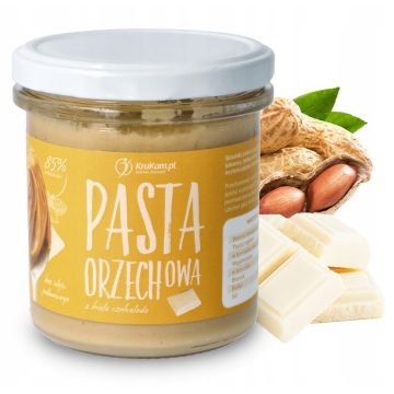 Krukam Pasta Orzechowa z Białą Czekoladą 300g