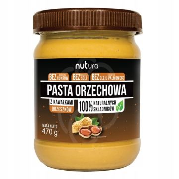 Nutura Pasta Orzechowa z Kawałkami Orzechów 470g