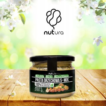 Nutura Pasta Orzechowa 5-MIX 250g