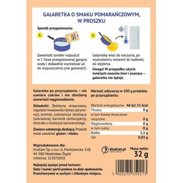 Krukam Galaretka Pomarańczowa 32g