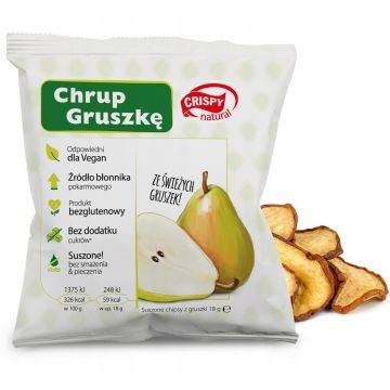 Crispy Natural Chipsy Suszone z Gruszki 18g