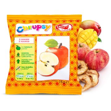 Crispy Natural Suszone Jabłka z Sokiem Mango 18g