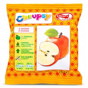 Crispy Natural Suszone Jabłka z Sokiem Mango 18g