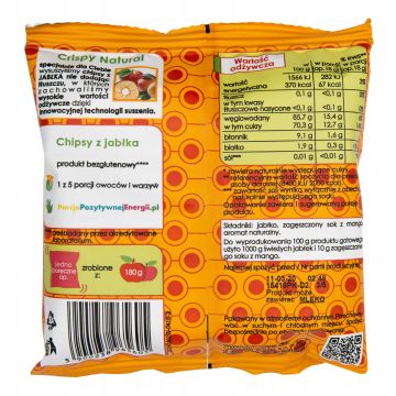 Crispy Natural Suszone Jabłka z Sokiem Mango 18g