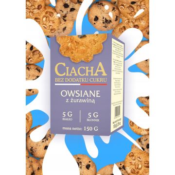 Malwa Ciacha Bez Cukru Owsiane z Żurawiną 150g